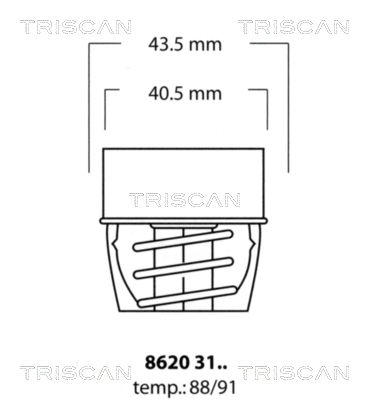 Термостат, охлаждающая жидкость TRISCAN 8620 3191 для VOLVO 66