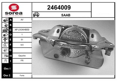 EAI 2464009 Тормозной суппорт  для SAAB 95 (Сааб 95)