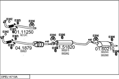 SISTEM DE ESAPAMENT MTS OPEL14710A001838