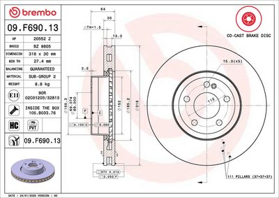 Tarcza hamulcowa BREMBO 09.F690.13