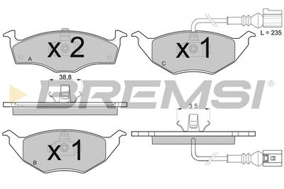 Комплект тормозных колодок, дисковый тормоз BREMSI BP3032 для AUDI A2