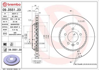BREMSSCHEIBE BREMBO 09D55123 1