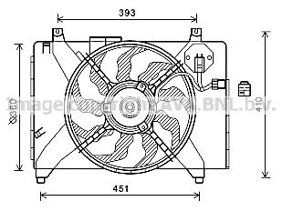 Вентилятор, охлаждение двигателя AVA QUALITY COOLING HY7536 для HYUNDAI ACCENT
