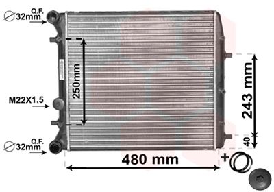 Радиатор, охлаждение двигателя VAN WEZEL 76002005 для SKODA ROOMSTER