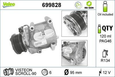 Компрессор, кондиционер VALEO 699828 для FORD MONDEO