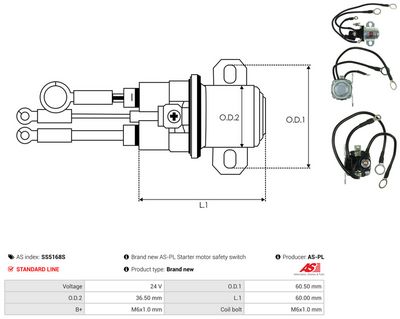 Elektromagnetický spínač, startér AS-PL SS5168S