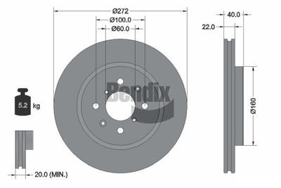 Тормозной диск BENDIX Braking BDS1406 для SUZUKI SWIFT