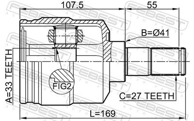 Шарнирный комплект, приводной вал 1211-TUC27LH