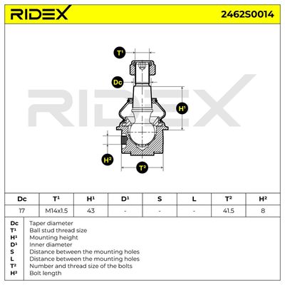 Шарнири RIDEX 2462S0014