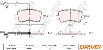 BREMSBELAGSATZ SCHEIBENBREMSE DR!VE+ DP1010100065 2