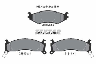 Комплект тормозных колодок, дисковый тормоз TEXTAR 2181201 для CHRYSLER SARATOGA