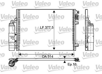 VALEO 814051 Радіатор кондиціонера для DACIA (Дача)