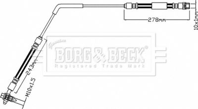 BORG & BECK BBH8106 Тормозной шланг  для LAND ROVER RANGE ROVER III (L322) 3.6 D 4x4