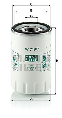 Масляный фильтр MANN-FILTER W 719/7 для JAGUAR S-TYPE