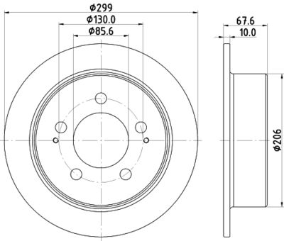 Тормозной диск HELLA 8DD 355 116-341 для SSANGYONG REXTON