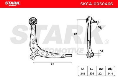 носач, окачване на колелата STARK SKCA-0050466