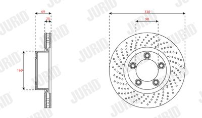 Тормозной диск JURID 563535JC-1 для PORSCHE CAYMAN