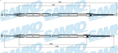 Тросик, cтояночный тормоз SAMKO C1424B для RENAULT ESPACE
