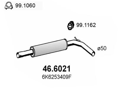 ASSO 46.6021 Глушитель выхлопных газов  для SEAT CORDOBA (Сеат Кордоба)