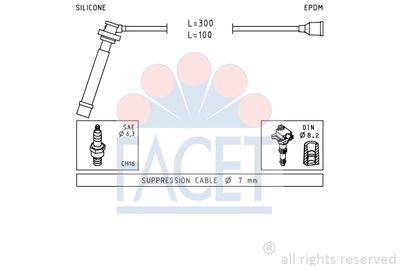 Комплект проводов зажигания FACET 4.7013 для SUZUKI IGNIS