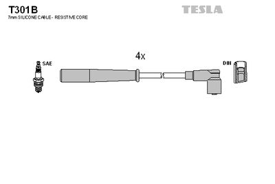Комплект проводов зажигания TESLA T301B для MAZDA E