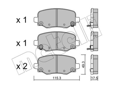 Brake Pad Set, disc brake 22-1002-1