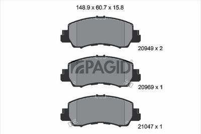 комплект спирачно феродо, дискови спирачки PAGID T3173N