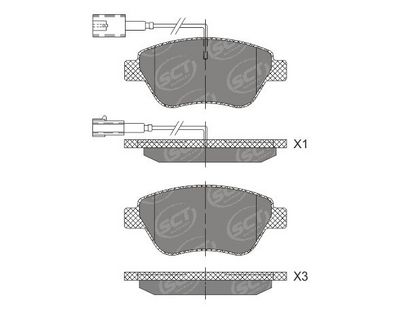 комплект спирачно феродо, дискови спирачки SCT - MANNOL SP 422 PR