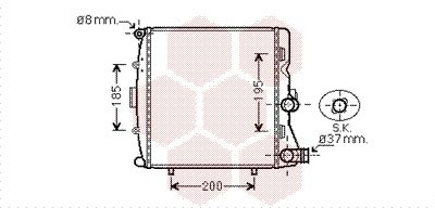 Радиатор, охлаждение двигателя VAN WEZEL 74002054 для PORSCHE BOXSTER