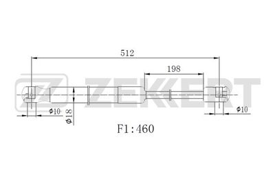 Газовая пружина, крышка багажник ZEKKERT GF-2515 для HYUNDAI i30