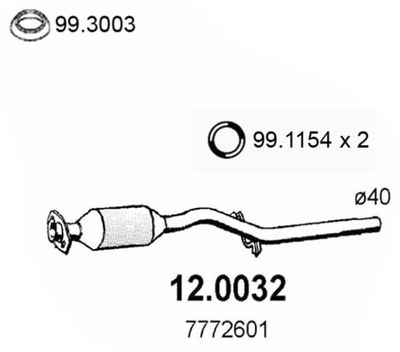 Катализатор ASSO 12.0032 для FIAT UNO