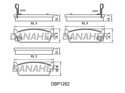 Комплект тормозных колодок, дисковый тормоз DANAHER DBP1262 для INFINITI M30