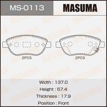 Комплект тормозных колодок MASUMA MS-0113 для PEUGEOT 307
