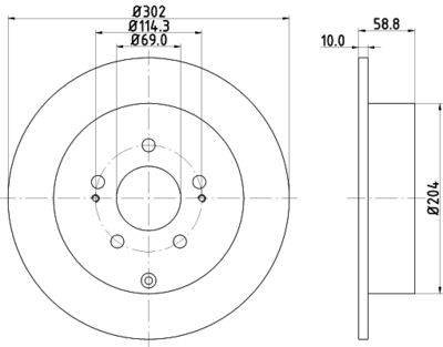 Тормозной диск HELLA 8DD 355 118-801 для MITSUBISHI ENDEAVOR