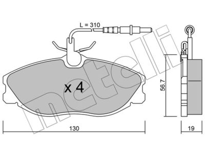 Комплект тормозных колодок, дисковый тормоз 22-0214-0