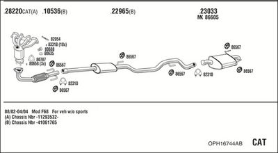 SISTEM DE ESAPAMENT WALKER OPH16744AB