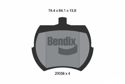 Комплект тормозных колодок, дисковый тормоз BENDIX Braking BPD1679 для ROVER MINI-MOKE