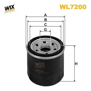 Масляный фильтр WIX FILTERS WL7200 для KIA AVELLA
