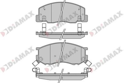 DIAMAX N09729 Тормозные колодки и сигнализаторы для TOYOTA PREVIA I (_R1_, _R2_) 2.4 4WD (TCR21_, TCR20_)