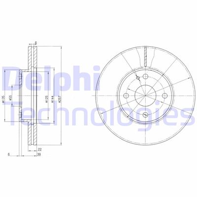 Тормозной диск DELPHI BG2804 для MAZDA MX-3