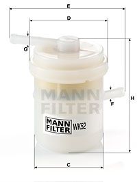Топливный фильтр MANN-FILTER WK 52 для DAEWOO TICO