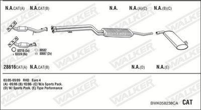Изпускателна система WALKER BWK058238CA