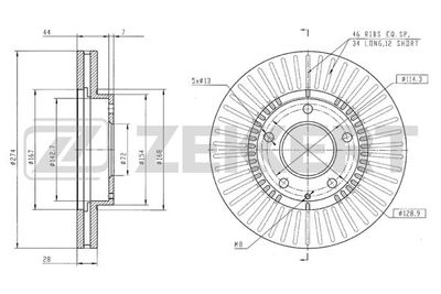 Тормозной диск ZEKKERT BS-5218 для MAZDA MPV