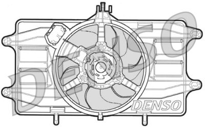 DENSO DER09020 Вентилятор системы охлаждения двигателя  для FIAT DOBLO (Фиат Добло)