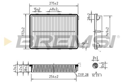 Воздушный фильтр BREMSI FA0550 для HYUNDAI TUCSON