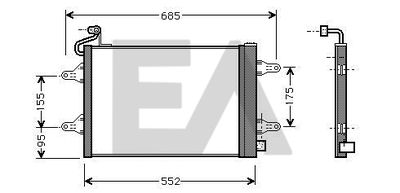 Конденсатор, кондиционер EACLIMA 30C61002 для VW FOX