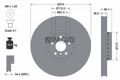 спирачен диск PAGID 65180NHC
