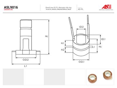 Släpring, generator AS-PL ASL9016