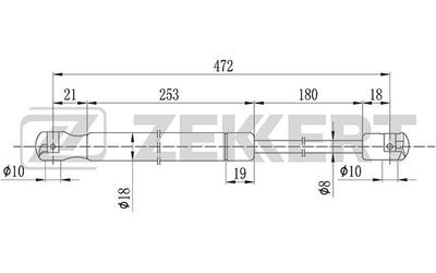 ZEKKERT GF-1676 Амортизатор багажника и капота  для FIAT PUNTO (188_) 1.9 JTD