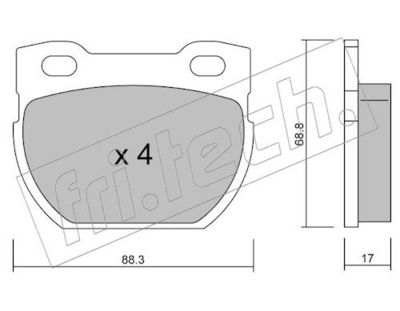 Sada brzdových destiček, kotoučová brzda fri.tech. 363.1